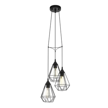Eglo 94191 Tarbes több ágú függeszték, fekete, E27 foglalattal, max. 3x60W, IP20
