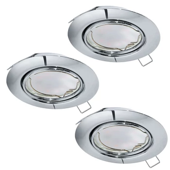 Eglo 94407 Peneto beépíthető lámpa, 3db/csomag, süllyesztett, 87 mm, króm, GU10 foglalattal, max. 3x5W, IP20