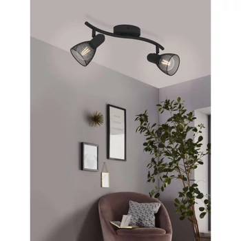 Eglo 98622 Carovigno fali/mennyezeti lámpa, füstszínű burával, fekete, E14 foglalattal, max. 2x40W, IP20