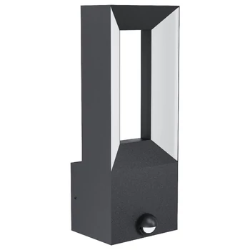 Eglo 98726 Riforano kültéri fali lámpa, mozgásérzékelővel, fekete, 1100 lm, 3000K melegfehér, beépített LED, 2x5W, IP44