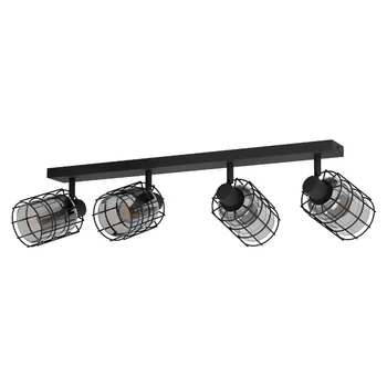 Eglo 99713 Consaca fali/mennyezeti lámpa, rácsos, 4 lámpafejjel, fekete, E27 foglalattal, max. 4x40W, IP20