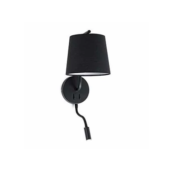FARO BERNI fali lámpa, olvasókarral, fekete, E27 foglalattal, IP20, 29330