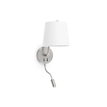 FARO BERNI fali lámpa, olvasókarral, fehér, E27 foglalattal, IP20, 29331