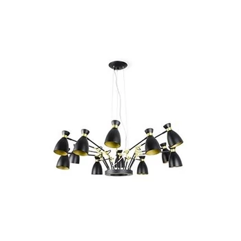 FARO RETRO több ágú függeszték, fekete, E14 foglalattal, IP20, 20051