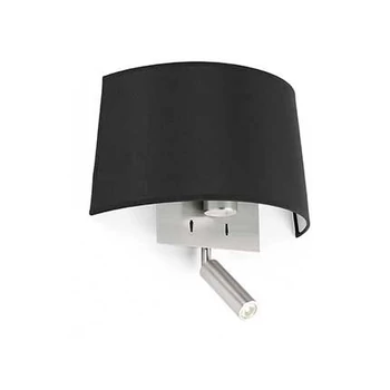 FARO VOLTA fali lámpa, olvasókarral, fekete, 3000K melegfehér, E27 foglalattal, fényforrással, 23W, IP20, 20024
