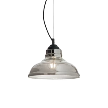 IDEAL LUX BISTRO' függesztett lámpa E27 foglalattal, max. 60W, 28 cm átmérő, füst üveg 112343