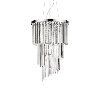 IDEAL LUX CARLTON 1 ágú függeszték, max. 8x40W, E14 foglalattal, króm, 117737