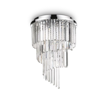 IDEAL LUX CARLTON mennyezeti lámpa, max. 12x40W, E14 foglalattal, króm, 168937