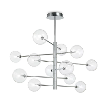 IDEAL LUX EQUINOXE több ágú függeszték, max. 12x2W, G4 foglalattal, króm, 200118