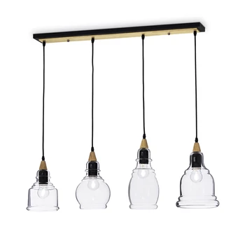 IDEAL LUX GRETEL függesztett lámpa 4 db. E27 foglalattal, max. 4x60W, 82 cm hosszú, üveg 122557