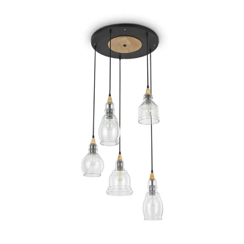 IDEAL LUX GRETEL függesztett lámpa 5 db. E27 foglalattal, max. 5x60W, 50 cm átmérő, üveg 103174