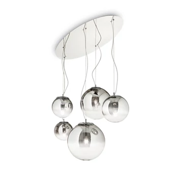 IDEAL LUX MAPA függesztett lámpa 5 db. E27 foglalattal, max. 5x60W, 105 cm hosszú, füstüveg 140759