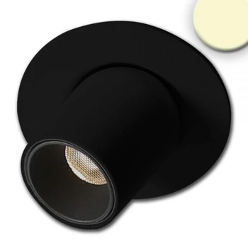AmpSystem süllyeszthető LED spotlámpa, billenthető, forgatható, 24V DC, 3W, 240lm, 3000K melegfehér, fekete