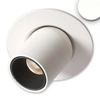 AmpSystem süllyeszthető LED spotlámpa, billenthető, forgatható, 24V DC, 3W, 250lm, 4000K természetes fehér, fehér