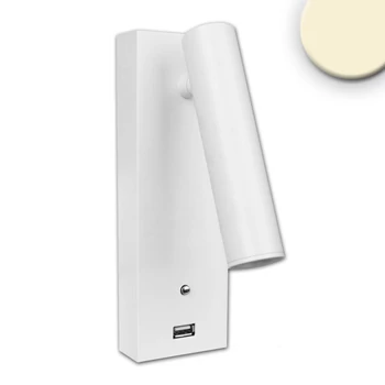LED olvasólámpa, 3W, fehér, USB A töltoaljzattal, melegfehér, 3 fokozatban dimmelheto