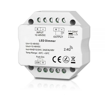 ProSystem 1 csatornás kapcsoló mögé építhető Push+RF fényerőszabályzó, monokróm, 12-24V DC, 6A, 36-48V DC 3A