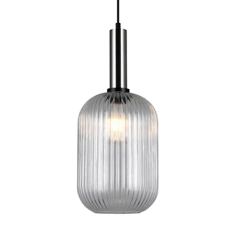 ITALUX ANTIOLA áttetsző burával 1 ágú függeszték nikkel, E27, IT-PND-5588-1L-SC+CL