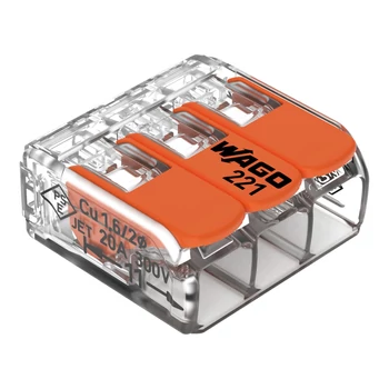 WAGO vezetékösszekötő 3 vezetékhez, max. 4 mm², WAGO-221-413