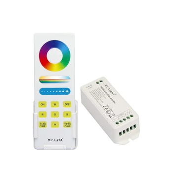 Mi-Light FUT044A RGBW Smart LED vezérlő + távirányító, fali tartóval, érintőgombos, 15A, 12-24V DC