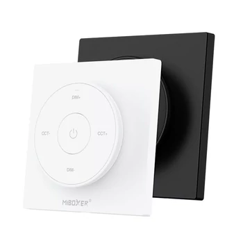 Mi-Light K2 dimmer+CCT fali távirányító, fehér, tekerőgombos, elemes, 86x86 mm