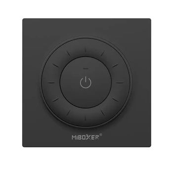 Mi-Light K3B dimmer+CCT fali távirányító, fekete, tekerőgombos, elemes, 86x86 mm