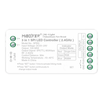 Mi-Light MiBoxer 3 az 1-ben Monokróm/RGB/RGBW SPI LED vezérlő