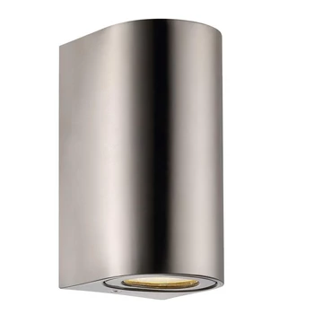 NORDLUX Canto Maxi 2 kültéri fali lámpa, szálcsiszolt, GU10, max. 2X28W, 49721034