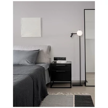 Nova Luce JOLINE állólámpa, állítható olvasókarral, fekete, 3200K melegfehér, beépített LED, 2x4W, 650 lm, 9919532