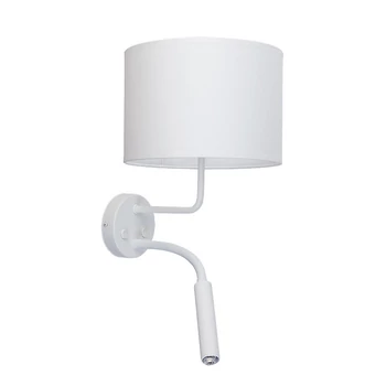 Nowodvorski HOTEL fali lámpa, olvasókarral, fehér, E27 foglalattal, 1x62W, TL-9073