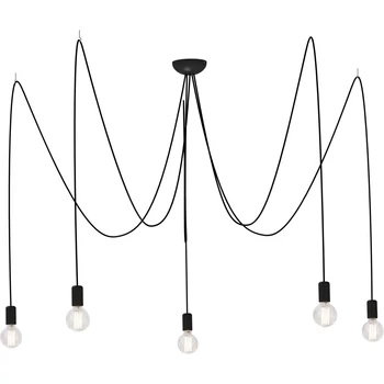 Nowodvorski SPIDER BLACK több ágú függeszték, fekete, E27 foglalattal, 5x42W, TL-6788