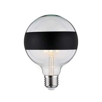 Paulmann 28682 Design fényforrás, tükörgyűrű effekt, matt fekete, fényerőszabályozható, fekete, 2700K melegfehér, E27 foglalat, 640 lm