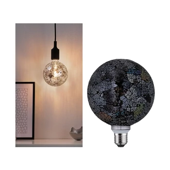 Paulmann 28746 Design fényforrás, tükör hatású, matt fekete, fekete, 2700K melegfehér, E27 foglalat, 470 lm