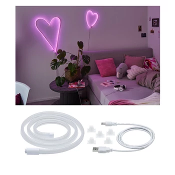 Paulmann 70561 Neon Colorflex LED szalag, formára hajlítható, USB csatlakozóval, fehér, pink, beépített LED, 10 lm, IP20