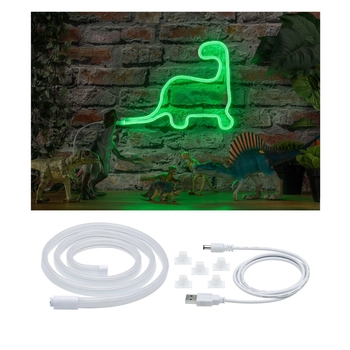 Paulmann 70563 Neon Colorflex LED szalag, formára hajlítható, USB csatlakozóval, fehér, zöld, beépített LED, 10 lm, IP20