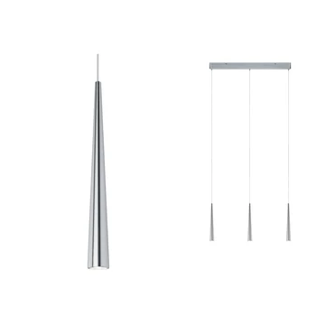 Paulmann 70930 Gutta több ágú függeszték, szálcsiszolt, 2700K melegfehér, beépített LED, 600 lm, IP20