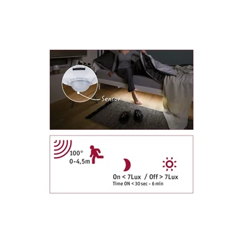 Paulmann 78894 Led strip MaxLEd 249 LED szalag, mozgásérzékelővel, ezüst, 2700K melegfehér, 300 lm, IP44
