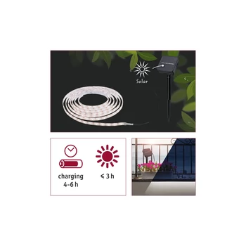 Paulmann 78896 Led strip Solar LED LED szalag, Napelemes, fekete, 2700K melegfehér, 48 lm, IP44