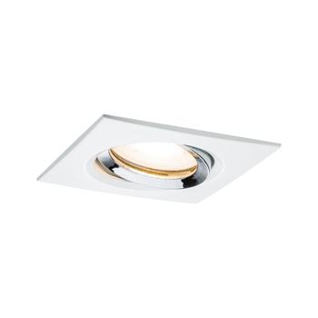 Paulmann 92904 Nova fürdőszobai beépíthető lámpa, 93 mmx93 mm, négyzet, billenthető, fényerőszabályozható, króm, 2700K melegfehér, GU10 foglalat, 460 lm, IP65