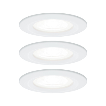 Paulmann 92984 Nova fürdőszobai beépíthető lámpa, kerek, 3db-os szett, fix, 3-step-dimming, fehér, 4000K természetes fehér, 3x GU10 foglalat, 450 lm, IP44
