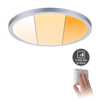 Paulmann 92992 Areo Varifit LED panel, kerek, 3-step-dim to warm, króm, 2000K-4000K változtatható, beépített LED, 2000 lm, IP44