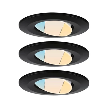 Paulmann 93096 LED Recessed Calla fürdőszobai beépíthető lámpa, kerek, fekete, 3000K-6500K változtatható, 400 lm, IP65