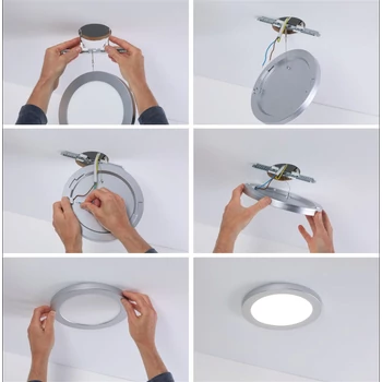Paulmann 93098 LED Recessed 2in1 Cover LED panel, króm, 4000K természetes fehér, 1.200 lm, IP20