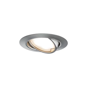 Paulmann 93414 Base beépíthető lámpa, 90 mmx90 mm, kerek, billenthető, szálcsiszolt, 3000K melegfehér, Coin foglalat, 350 lm, IP23