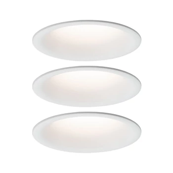 Paulmann 93415 Cymbal beépíthető lámpa, 77 mmx77 mm, kerek, 3db-os szett, fix, fényerőszabályozható, fehér, 2700K melegfehér, 3x Coin foglalat, 463 lm, IP44