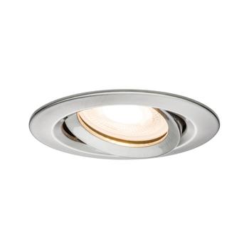 Paulmann 93662 Nova fürdőszobai beépíthető lámpa, 93 mmx93 mm, kerek, spotkeret, billenthető, szálcsiszolt, GU5,3 / GU10 foglalat, IP65