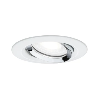 Paulmann 93673 Nova Plus fürdőszobai beépíthető lámpa, 93 mmx93 mm, kerek, billenthető, fényerőszabályozható, króm, 4000K természetes fehér, GU10 foglalat, 470 lm, IP65