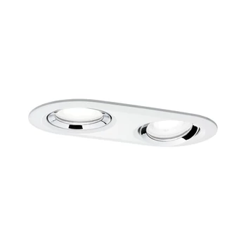 Paulmann 93675 Nova Plus fürdőszobai beépíthető lámpa, kerek, dupla, billenthető, fényerőszabályozható, króm, 1x 2x GU10 foglalat, 470 lm, IP65