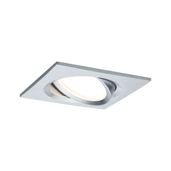 Paulmann 93679 beépíthető lámpa, 84 mmx84 mm, négyzet, billenthető, fényerőszabályozható, alumínium, 2700K melegfehér, Coin foglalat, 425 lm, IP23