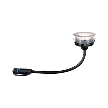 Paulmann 93953 Plug&Shine Floor padlóba építhető lámpa, 24V, 1,3W, 3000K, 50 lm, ezüst, 90°, IP65