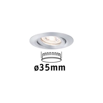 Paulmann 94296 Nova Mini beépíthető lámpa, kerek, billenthető, alumínium, 2700K melegfehér, Coin foglalat, 310 lm, IP23